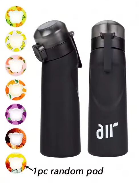 Air Up. 1 Portable Transparent Water Bottle with Air Infuser and Random Flavor Capsule, Leak‑Proof, Straw Included, Ideal for Outdoor Sports