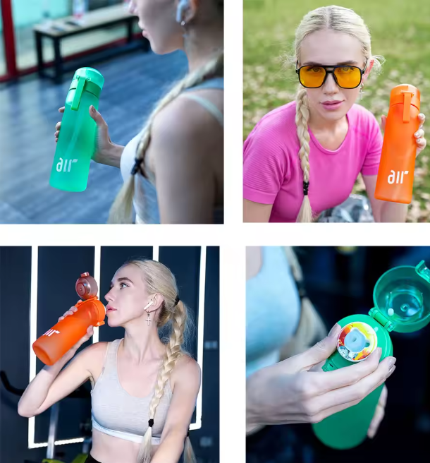 Air Up. 1 Portable Transparent Water Bottle with Air Infuser and Random Flavor Capsule, Leak‑Proof, Straw Included, Ideal for Outdoor Sports