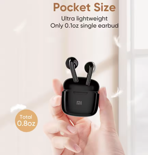 Xiaomi Wireless In-Ear Bluetooth Earbuds with Charging Case, 25 Hours Playtime, TWS Technology, and Built-in Noise-Cancelling Microphone