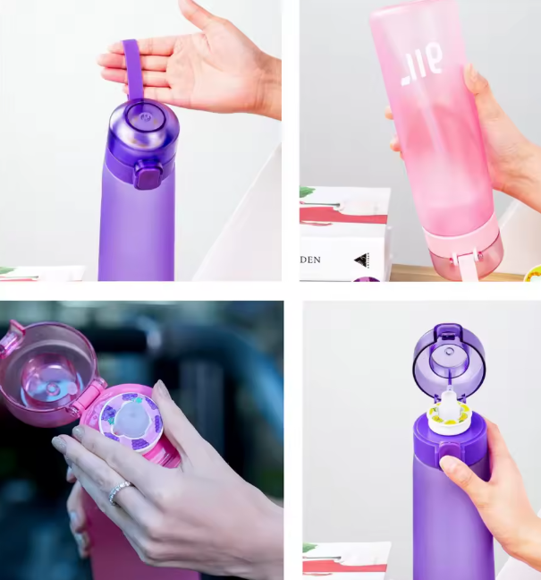 Air Up. 1 Portable Transparent Water Bottle with Air Infuser and Random Flavor Capsule, Leak‑Proof, Straw Included, Ideal for Outdoor Sports