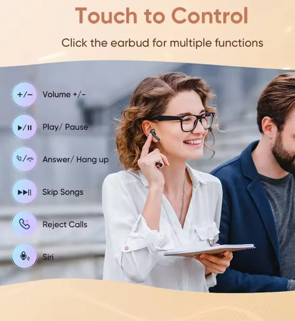 Xiaomi Wireless In-Ear Bluetooth Earbuds with Charging Case, 25 Hours Playtime, TWS Technology, and Built-in Noise-Cancelling Microphone