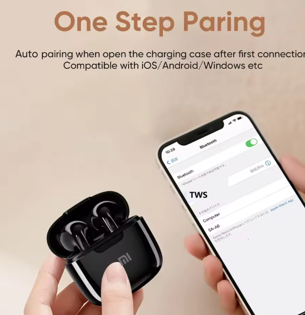 Xiaomi Wireless In-Ear Bluetooth Earbuds with Charging Case, 25 Hours Playtime, TWS Technology, and Built-in Noise-Cancelling Microphone