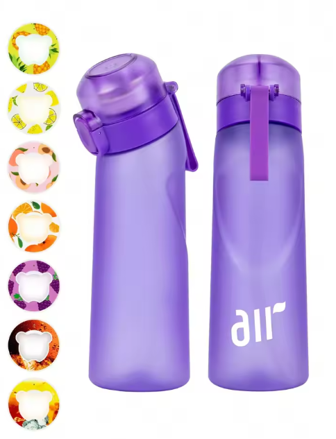 Air Up. 1 Portable Transparent Water Bottle with Air Infuser and Random Flavor Capsule, Leak‑Proof, Straw Included, Ideal for Outdoor Sports