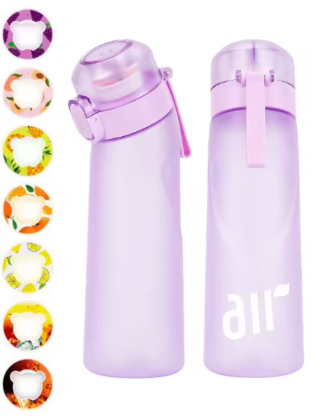Air Up. 1 Portable Transparent Water Bottle with Air Infuser and Random Flavor Capsule, Leak‑Proof, Straw Included, Ideal for Outdoor Sports