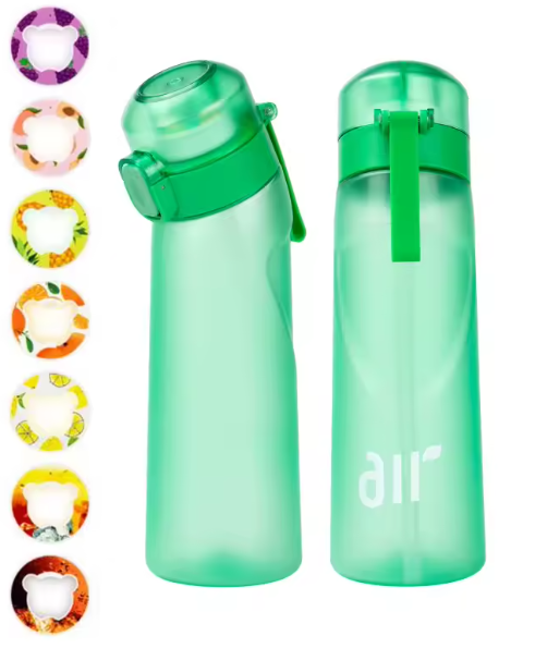 Air Up. 1 Portable Transparent Water Bottle with Air Infuser and Random Flavor Capsule, Leak‑Proof, Straw Included, Ideal for Outdoor Sports