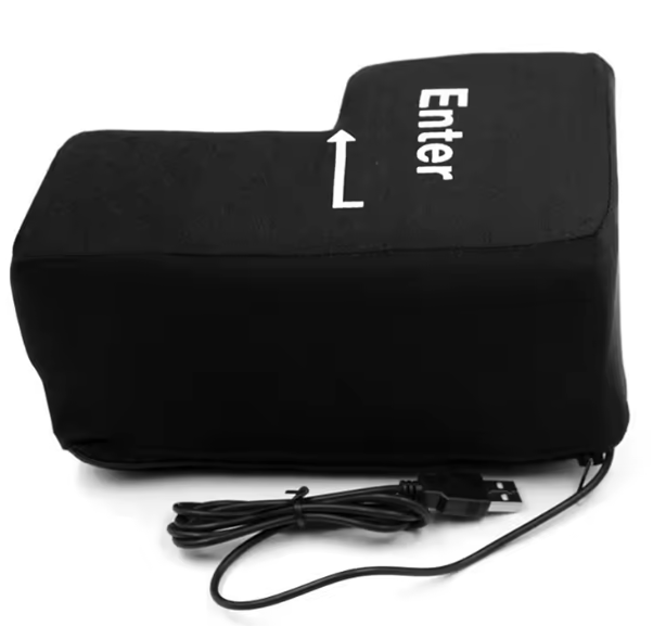 Giant USB Enter Key Stress Relief Pillow, Big Computer Keyboard Button Cushion for Desk Venting and Relaxation