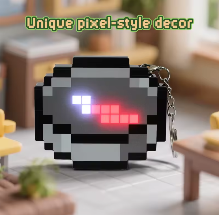 Minecraft Pixel Wind Compass Keychain, Portable Compass Toy and Real-World Trinket for Fans and Collectors