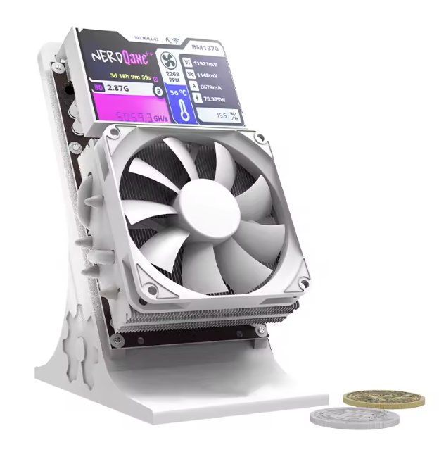 Bitaxe NerdQaxe++ 4.8TH/s Personal Bitcoin Miner, Blockchain Cryptocurrency Mining Device with 3.5" Display and Silent Cooling Fan