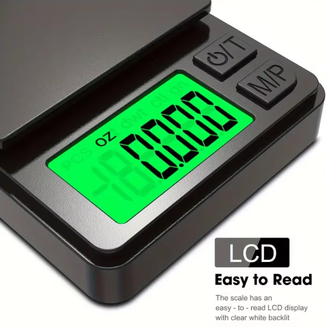 Precision Pocket Scale, Digital Gram Scale for Food, Jewelry, Ounces/Grains with Backlit LCD Display – Mini Travel Scale