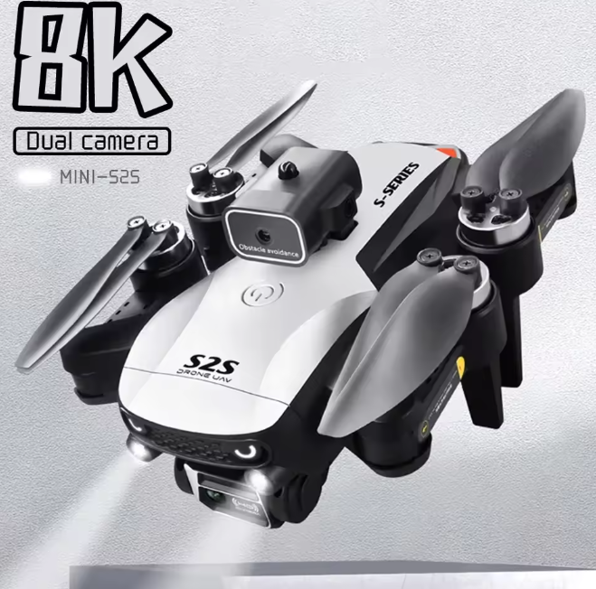 Mini S2S 4K/8K HD Drone with Obstacle Avoidance Camera, Brushless Motor, Foldable RC Quadcopter, Aerial Photography Toy for Kids