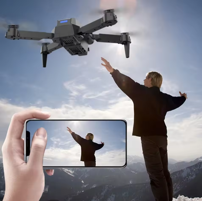 E88 Professional 4K Drone with Wide-Angle HD 1080P Camera, WiFi FPV, Altitude Hold, Foldable RC Quadcopter Toy for Kids