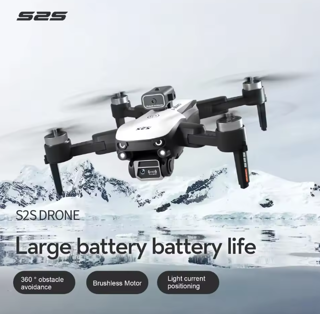 Mini S2S 4K/8K HD Drone with Obstacle Avoidance Camera, Brushless Motor, Foldable RC Quadcopter, Aerial Photography Toy for Kids