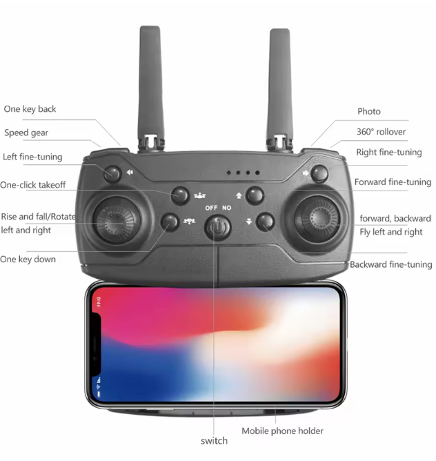 E88 Professional 4K Drone with Wide-Angle HD 1080P Camera, WiFi FPV, Altitude Hold, Foldable RC Quadcopter Toy for Kids