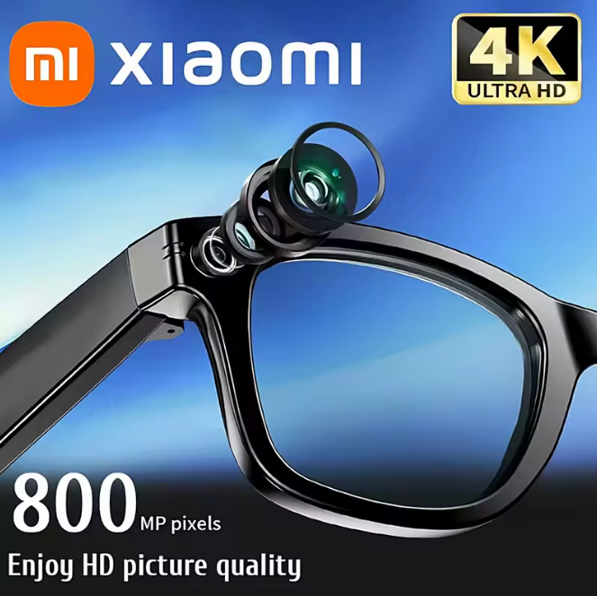 Xiaomi 4K Smart AI Glasses, Bluetooth HD 800W Pixel Camera, Waterproof Smart Glasses with Photo, Video, Voice Call, and Translation Functions