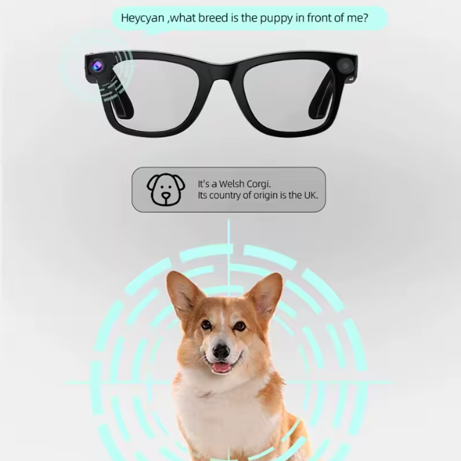 Xiaomi 4K Smart AI Glasses, Bluetooth HD 800W Pixel Camera, Waterproof Smart Glasses with Photo, Video, Voice Call, and Translation Functions