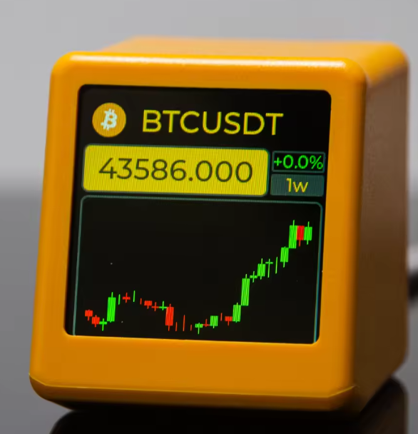 NerdMiner Bitcoin Crypto Tracker, Coin Exchange Rate Display, Future Chips, Price Monitor, and Weather Clock Screen