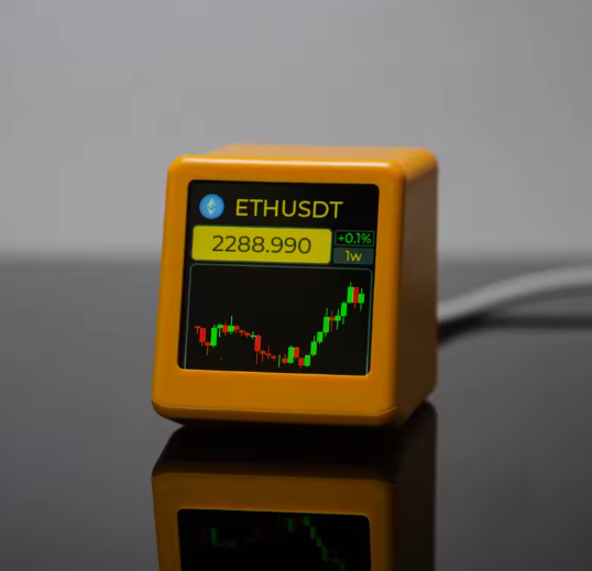 NerdMiner Bitcoin Crypto Tracker, Coin Exchange Rate Display, Future Chips, Price Monitor, and Weather Clock Screen