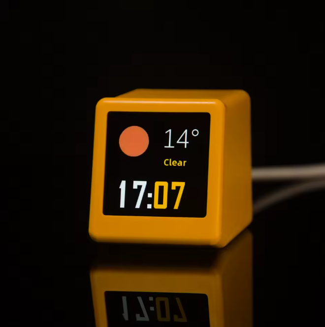 Ultra Smart WiFi Weather Station Alarm Clock for Desk Decoration, Photo Album with GIF Animation