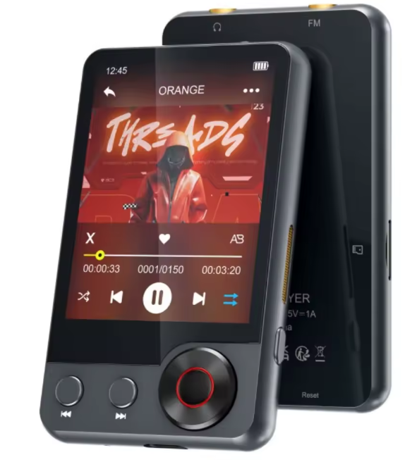128GB MP3 Player with Bluetooth 5.3, Portable Music Player with 2.4" Full Touch Screen, Built-in Speaker and Micro SD Card Slot
